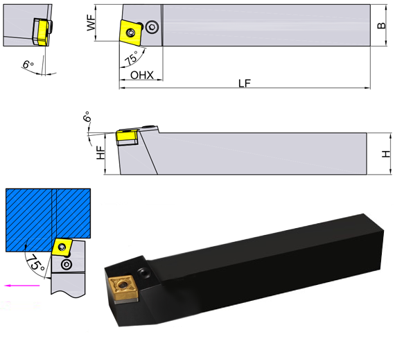 токарная державка PCBNR3232P16 серия PCBNR/L