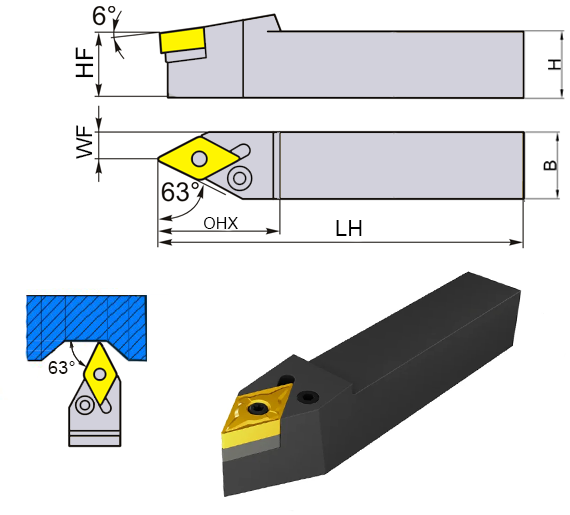 токарная державка PDNNR3232P15 серия PDNNR/L