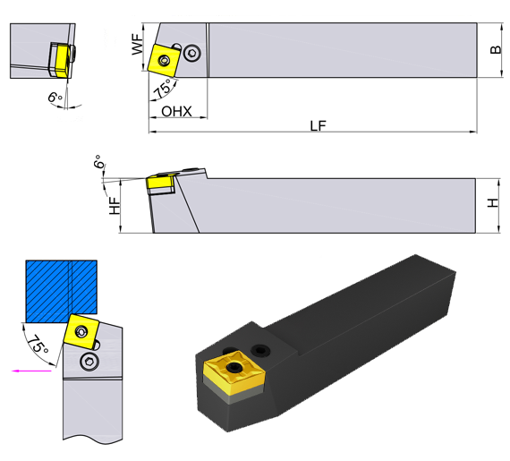 токарная державка PSBNR2525M15 серия PSBNR/L