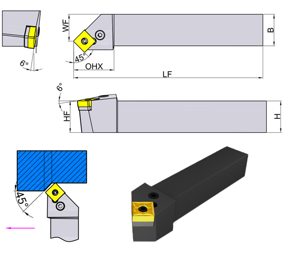 токарная державка PSSNR2525P15 серия PSSNR/L