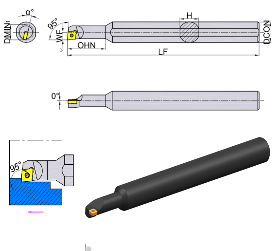 Токарная державка расточная бренд TACTIC